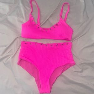 Hot Pink High Waisted Bikini